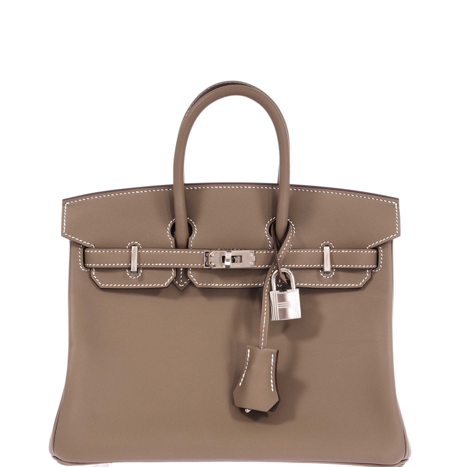 Hermes Birkin 25 Etoupe Swift Palladium Hardware