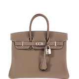 Hermes Birkin 25 Etoupe Swift Palladium Hardware