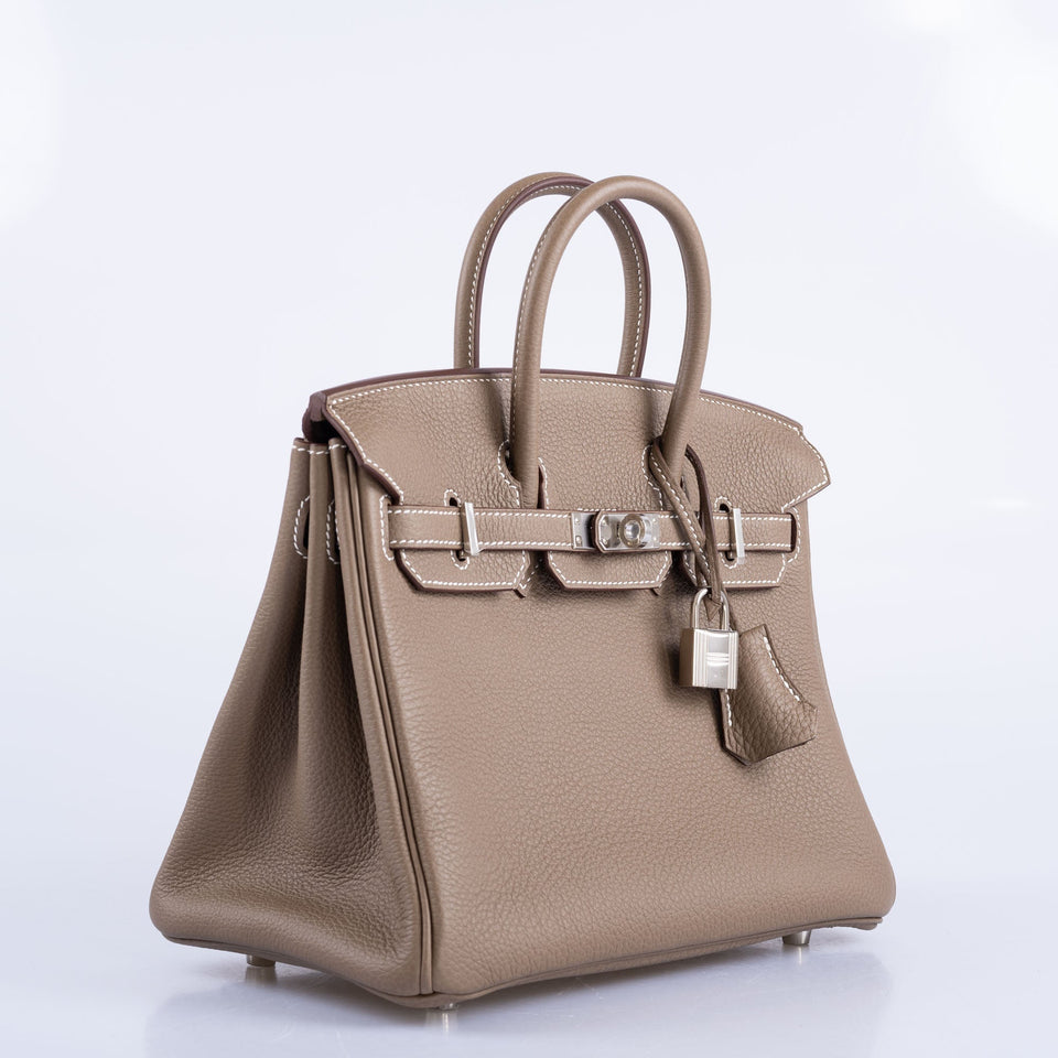 Hermes Birkin 25 Etoupe Togo Palladium Hardware