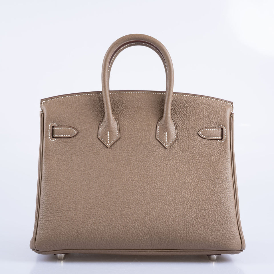 Hermes Birkin 25 Etoupe Togo Palladium Hardware