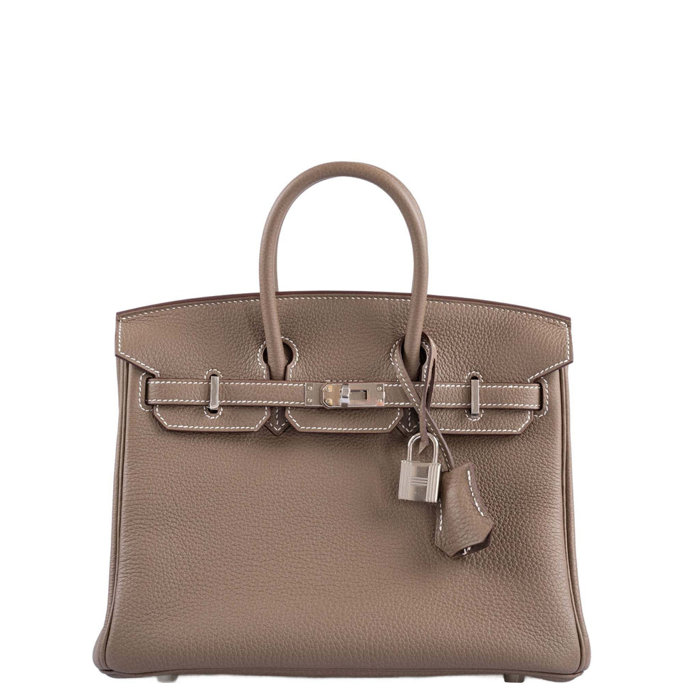 Hermes Birkin 25 Etoupe Togo Palladium Hardware