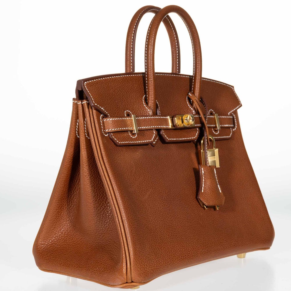 Hermes Birkin 25 Fauve Barenia Faubourg Gold Hardware
