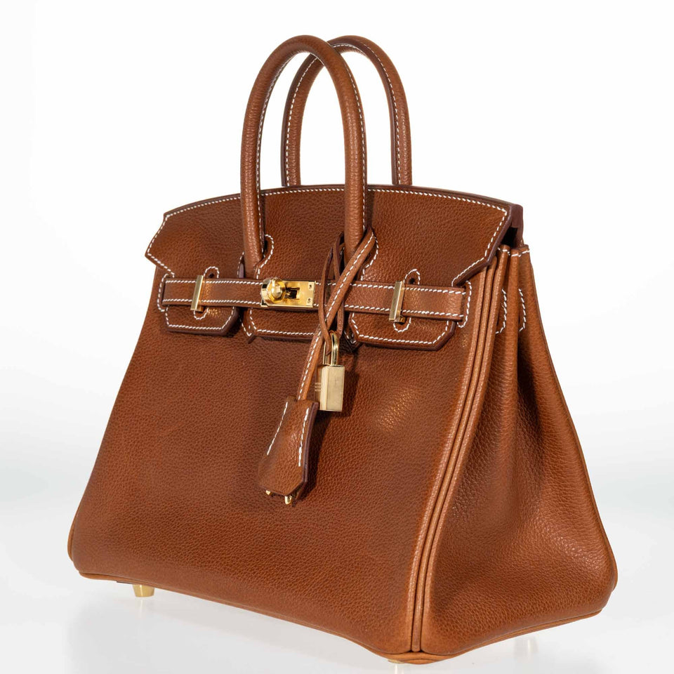 Hermes Birkin 25 Fauve Barenia Faubourg Gold Hardware