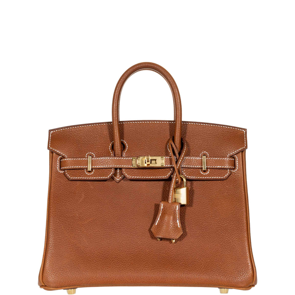 Hermes Birkin 25 Fauve Barenia Faubourg Gold Hardware