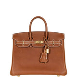 Hermes Birkin 25 Fauve Barenia Faubourg Gold Hardware