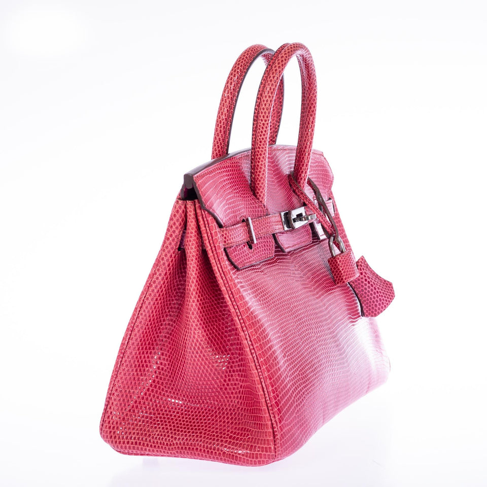 Hermes Birkin 25 Fuchsia Lizard Palladium Hardware