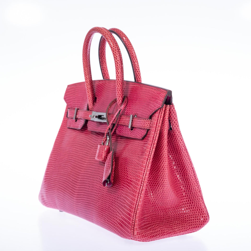 Hermes Birkin 25 Fuchsia Lizard Palladium Hardware