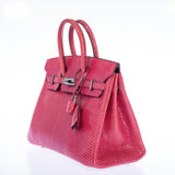 Hermes Birkin 25 Fuchsia Lizard Palladium Hardware