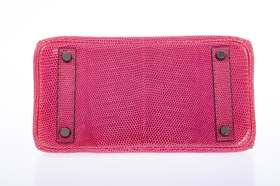 Hermes Birkin 25 Fuchsia Lizard Palladium Hardware