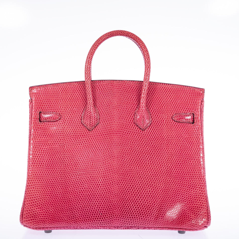 Hermes Birkin 25 Fuchsia Lizard Palladium Hardware