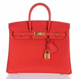 Hermes Birkin 25 Geranium Togo Gold Hardware
