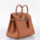 Hermes Birkin 25 Gold Taurillon Novillo Palladium Hardware