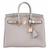 Hermes Birkin 25 Gris Asphalte Togo Rose Gold Hardware