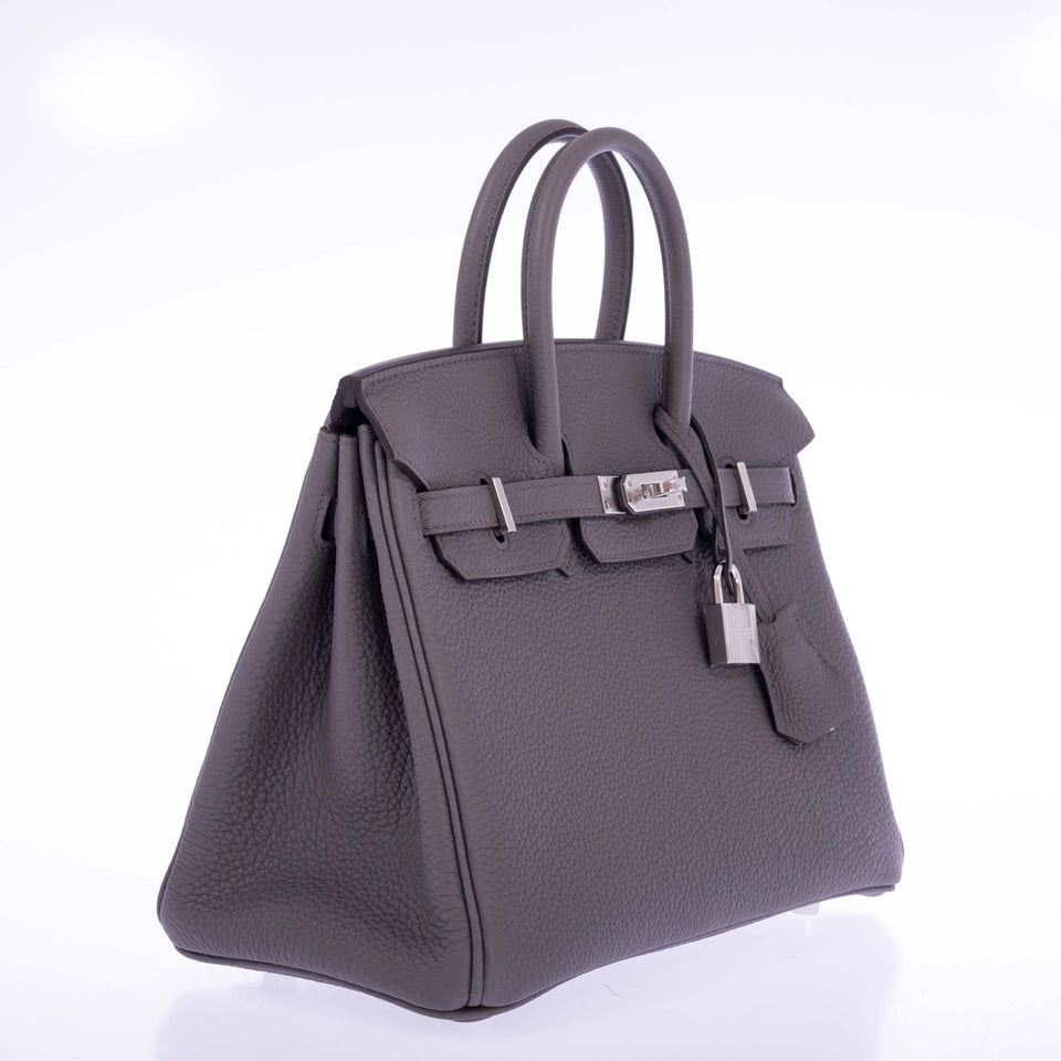 Hermes Birkin 25 Gris Etain Togo Palladium Hardware