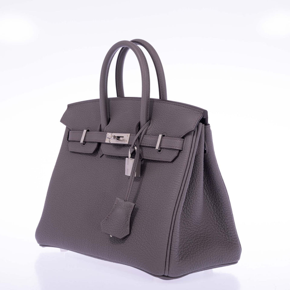 Hermes Birkin 25 Gris Etain Togo Palladium Hardware