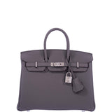 Hermes Birkin 25 Gris Etain Togo Palladium Hardware