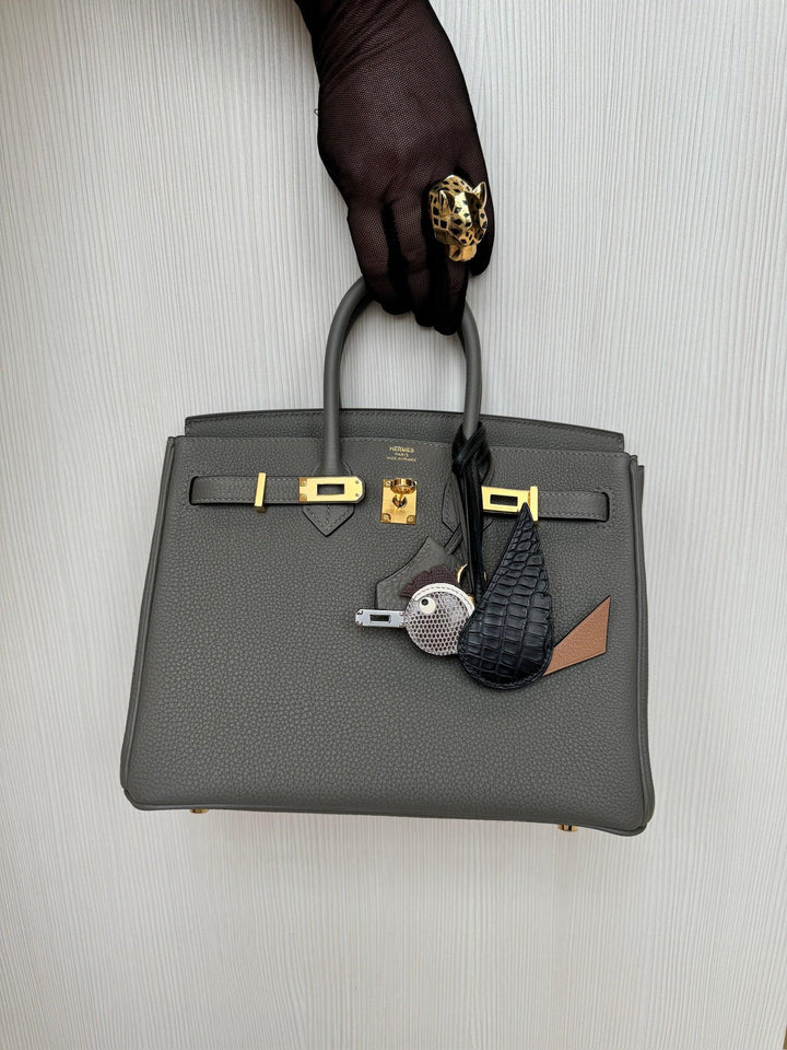 Hermes Birkin 25 Gris Meyer Togo Gold Hardware