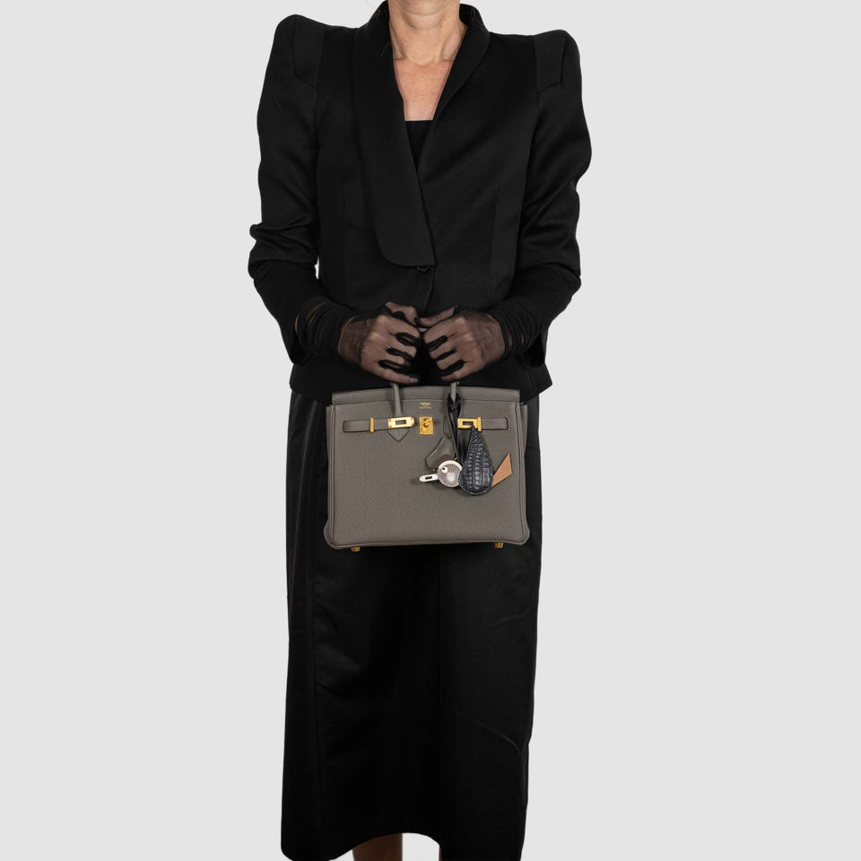 Hermes Birkin 25 Gris Meyer Togo Gold Hardware