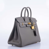 Hermes Birkin 25 Gris Meyer Togo Gold Hardware