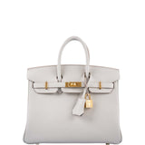 Hermes Birkin 25 Gris Perle Togo Gold Hardware