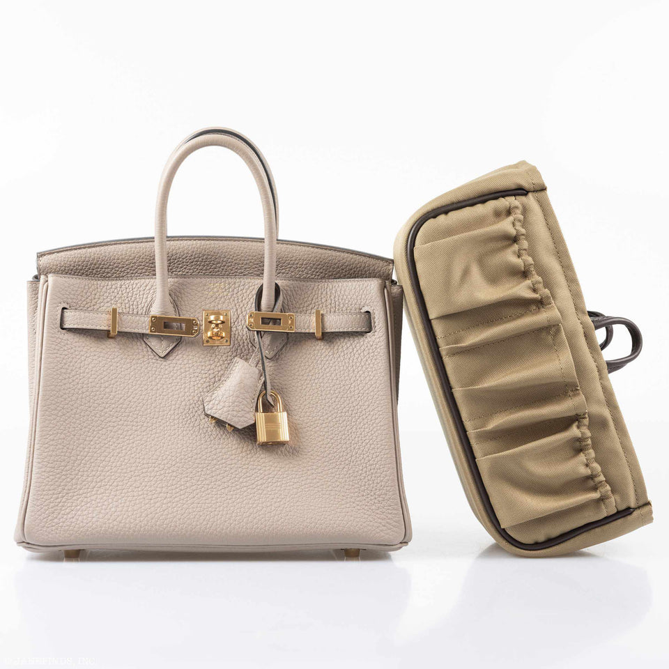 Hermes Birkin 25 Gris Tourterelle Togo Gold Hardware