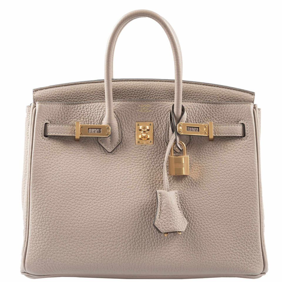 Hermes Birkin 25 Gris Tourterelle Togo Gold Hardware