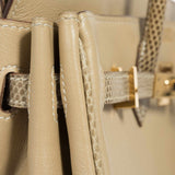 Hermes Birkin 25 HSS Argile Swift With Ficelle Lizard Gold Hardware - Special Edition