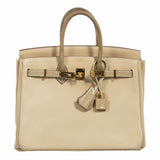 Hermes Birkin 25 HSS Argile Swift With Ficelle Lizard Gold Hardware - Special Edition