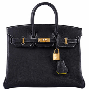 Hermes Birkin 25 HSS Black Togo & Lime Gold Hardware - 2020, Y