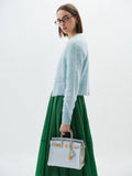 Hermes Birkin 25 HSS Blue Brume and Gris Pale Chèvre with Brushed Gold Hardware