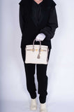 Hermes Birkin 25 HSS Craie, Gris Asphalt Togo, Yellow Stitching Gold Hardware
