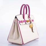 Hermes Birkin 25 HSS Rose Pourpre and Craie Epsom with Brushed Gold Hardware