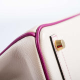 Hermes Birkin 25 HSS Rose Pourpre and Craie Epsom with Brushed Gold Hardware