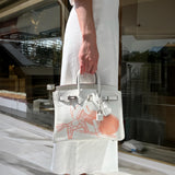 Hermes Birkin 25 In and Out Blanc Swift with Palladium Hardware