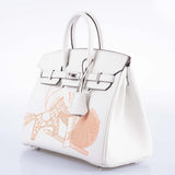 Hermes Birkin 25 In and Out Blanc Swift with Palladium Hardware