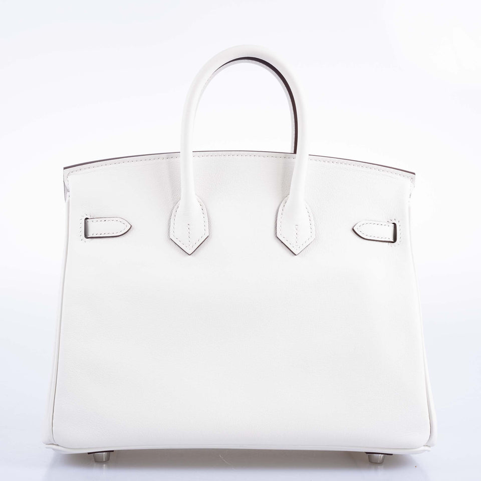 Hermes Birkin 25 In and Out Blanc Swift with Palladium Hardware