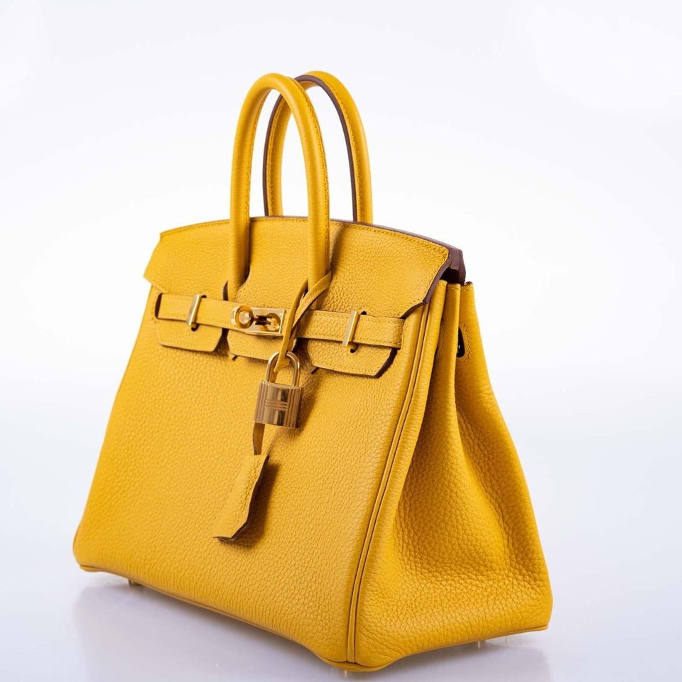 Hermes Birkin 25 Jaune Ambre Togo Gold Hardware