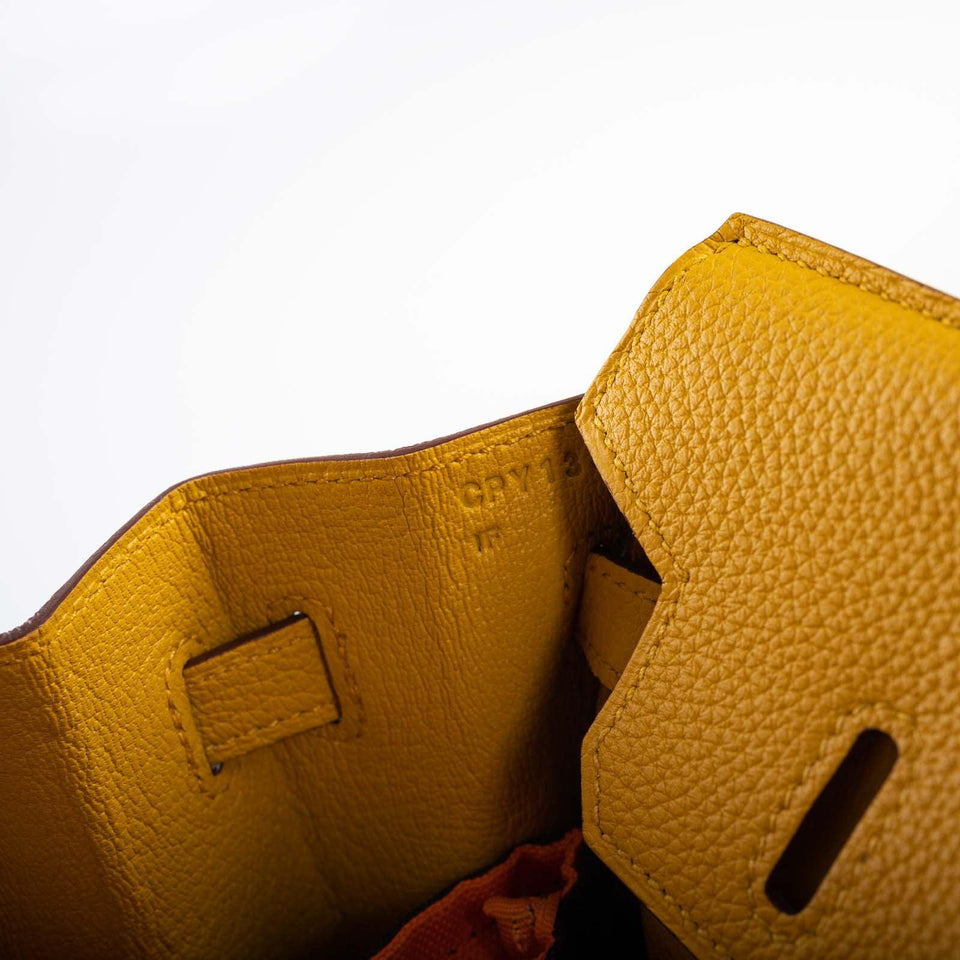 Hermes Birkin 25 Jaune Ambre Togo Gold Hardware
