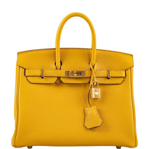 Hermes Birkin 25 Jaune Ambre Togo Gold Hardware