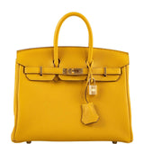 Hermes Birkin 25 Jaune Ambre Togo Gold Hardware