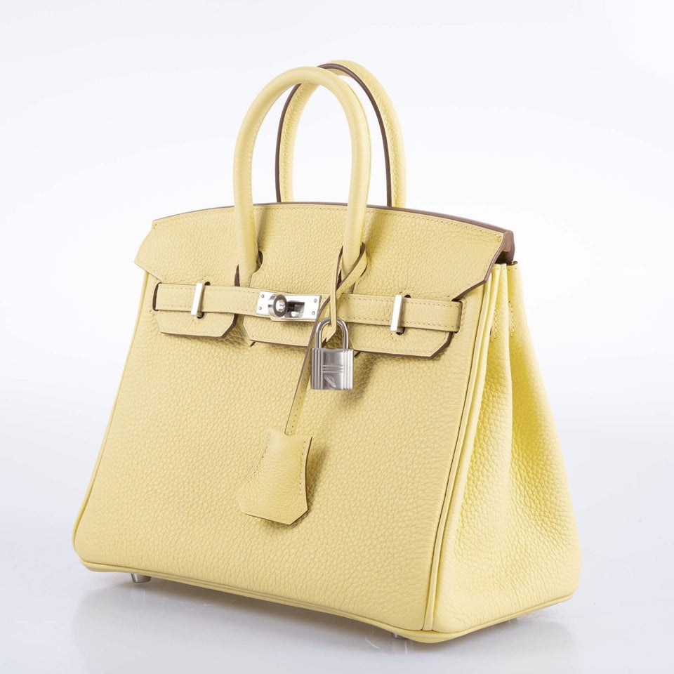 Hermes Birkin 25 Jaune Poussin Togo Palladium Hardware
