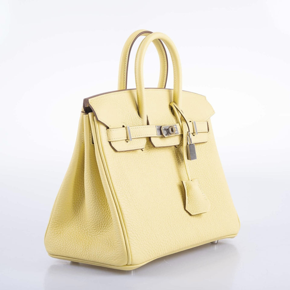 Hermes Birkin 25 Jaune Poussin Togo Palladium Hardware