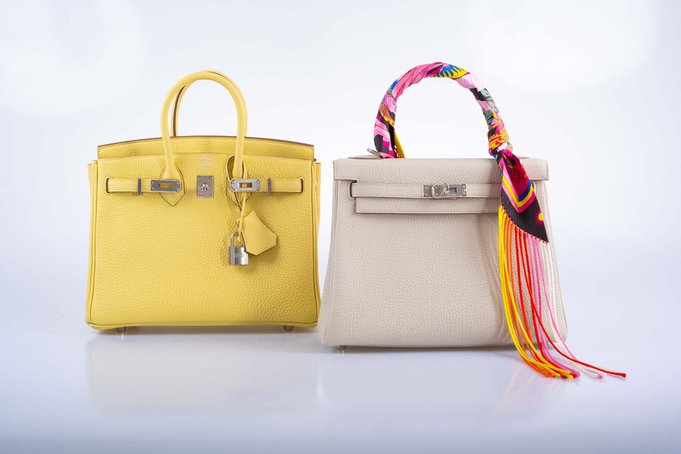 Hermes Birkin 25 Jaune Poussin Togo Palladium Hardware