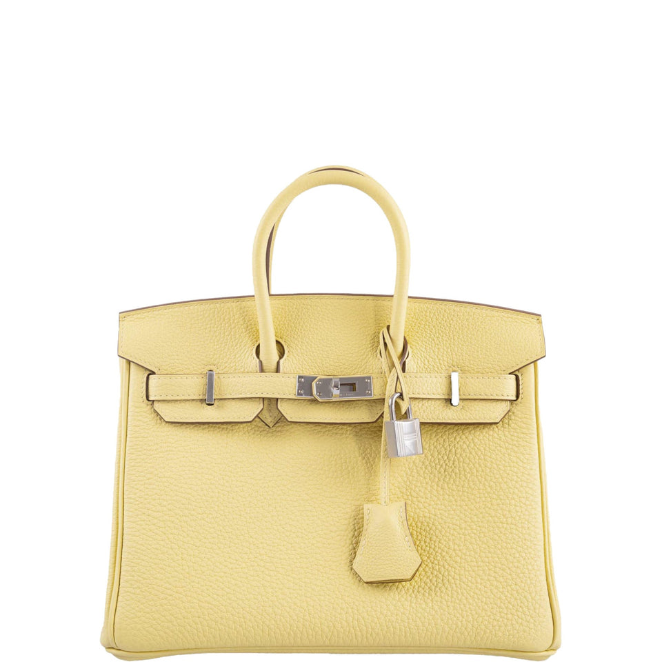 Hermes Birkin 25 Jaune Poussin Togo Palladium Hardware
