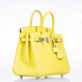 Hermes Birkin 25 Lime Yellow Matte Alligator Palladium Hardware - 2018, C