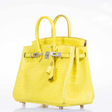 Hermes Birkin 25 Lime Yellow Matte Alligator Palladium Hardware - 2018, C
