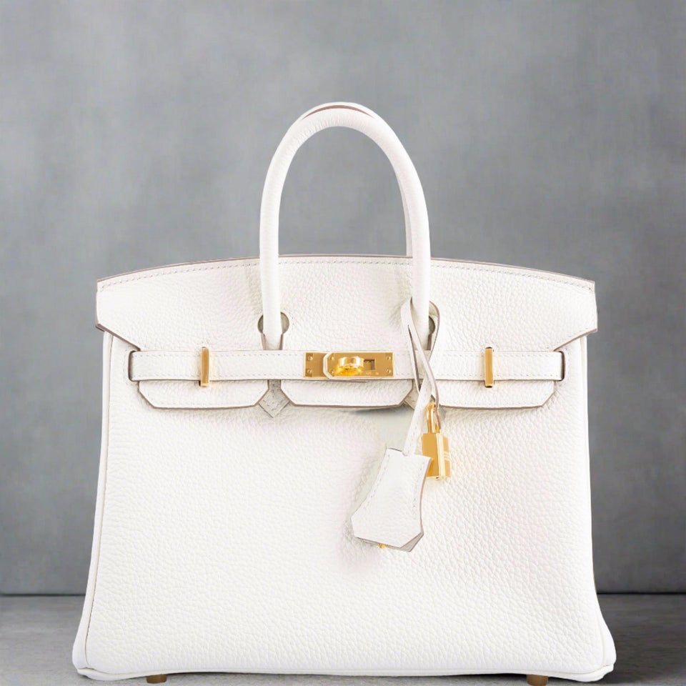 Hermes Birkin 25 Mushroom Togo Gold Hardware