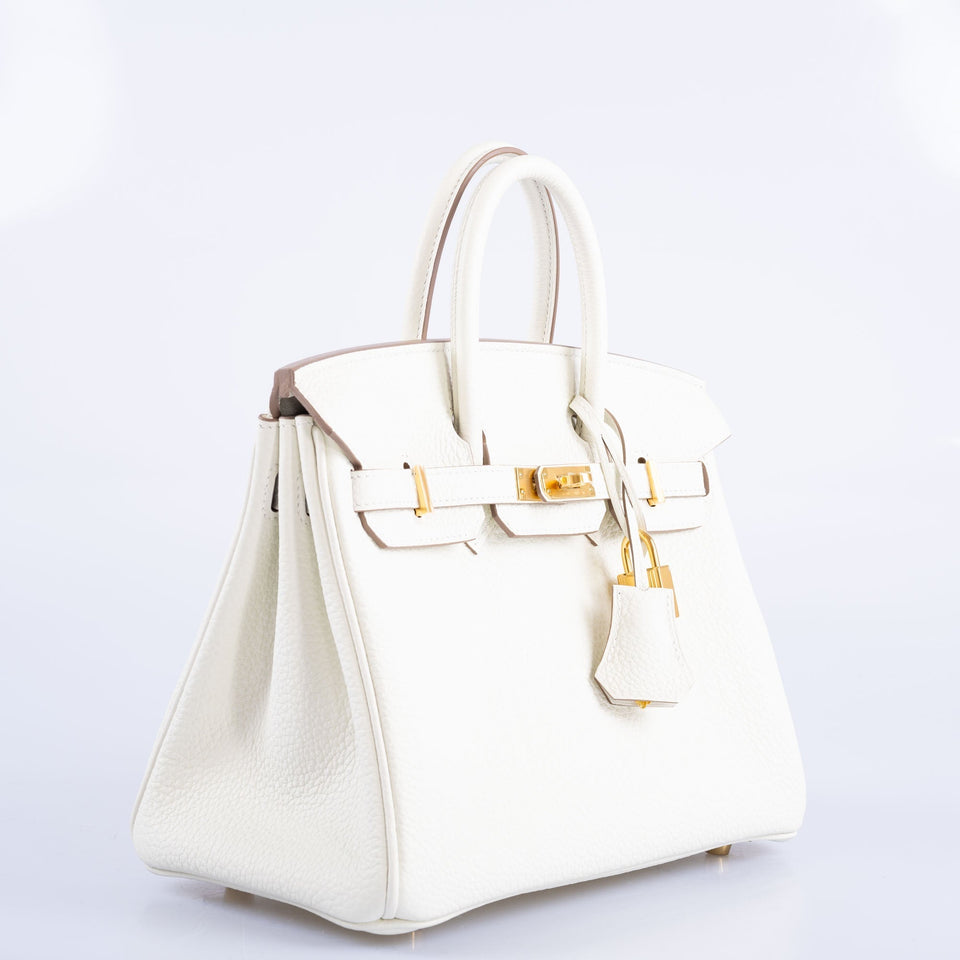 Hermes Birkin 25 Mushroom Togo Gold Hardware