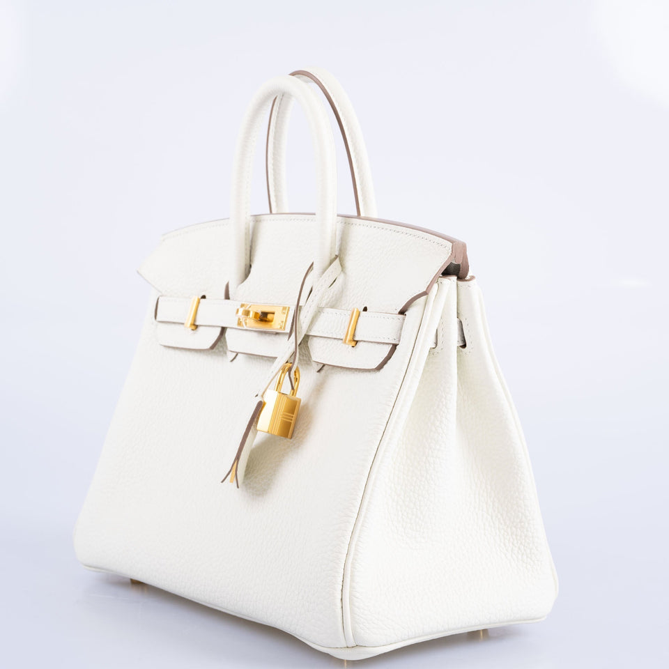 Hermes Birkin 25 Mushroom Togo Gold Hardware