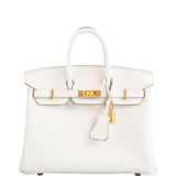 Hermes Birkin 25 Mushroom Togo Gold Hardware